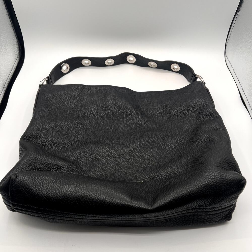 MICHAEL KORS Black Pebble Leather Single Strap Hobo Bag